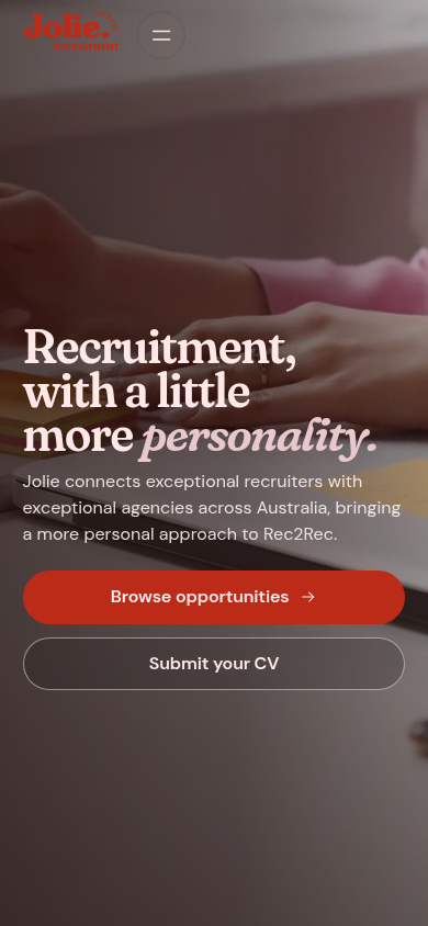 Jolie Recruitment responsive mobile design